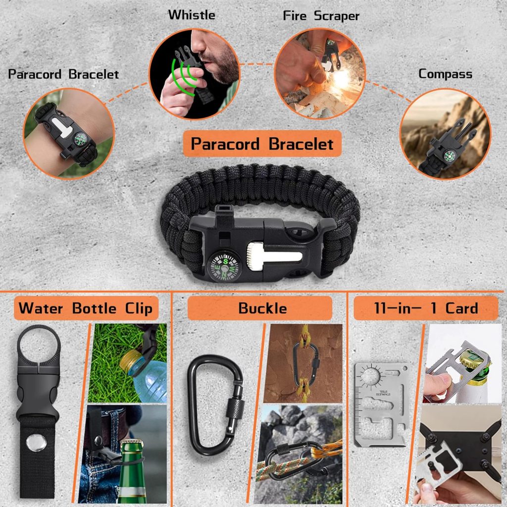 35 in 1 Survival Kit, Gifts for Dad Men Husband, Powerful Survival Gear and Equipment, Birthday Gifts for Him Teen Boy Boyfriend, Upgraded Cool Gadgets for Camping, Hiking, Hunting, Fishing