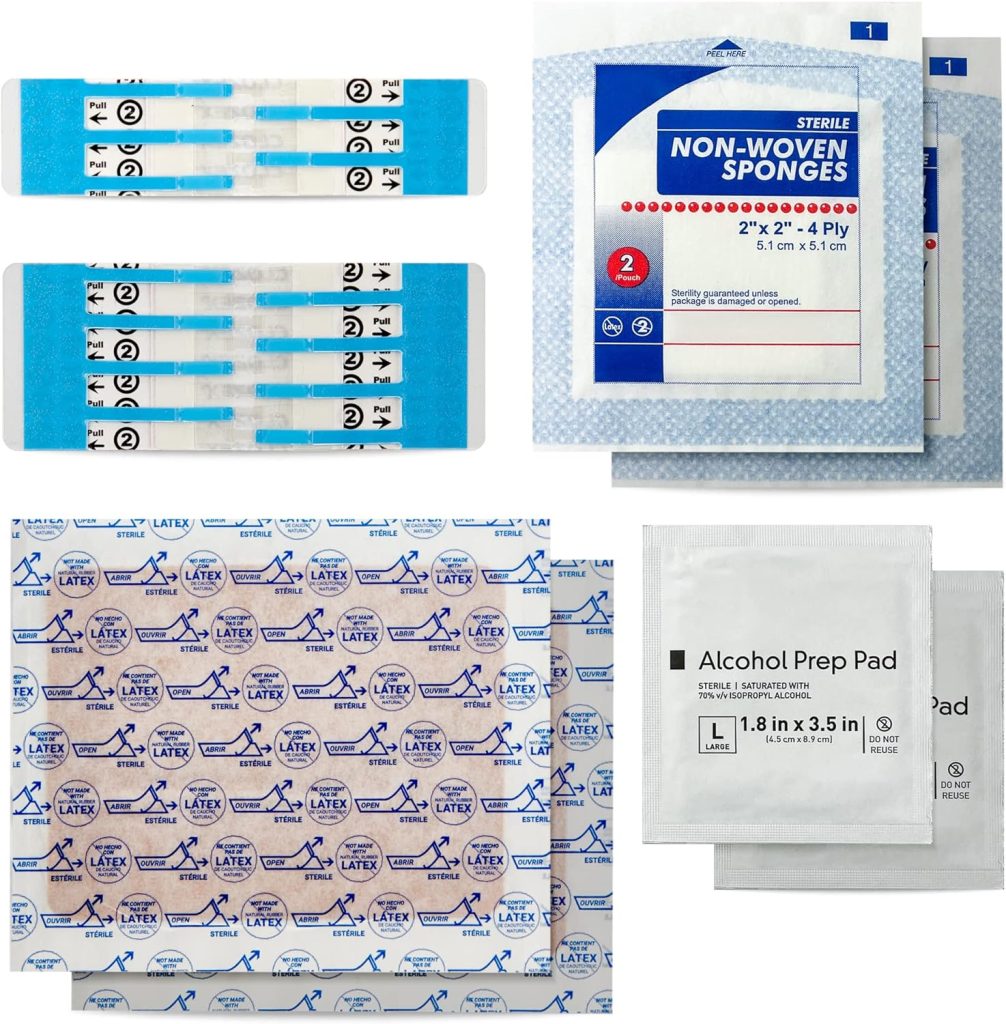 Clozex Emergency Laceration Kit - Repair Wounds Without Stitches. FDA Cleared Skin Closure Device for a Wound Up to 1 1/2 Inches in Length. Complete Kit to Clean, Close, and Cover Wounds.